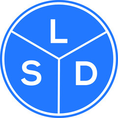 LSD letter logo design on White background. LSD creative Circle letter logo concept. LSD letter design. 
