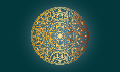 Gradient golden  mandala  pattern Free Vector design