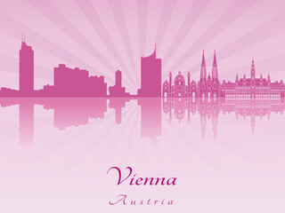 Fototapeta premium Vienna skyline in purple radiant orchid