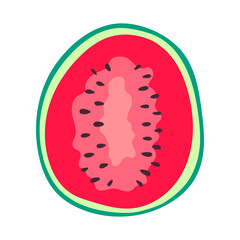 Half Sliced Watermelon icon. Vector summer fruit. Half of watermelon isolated on white background.