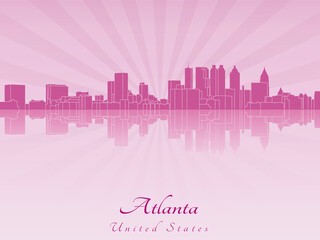 Fototapeta premium Atlanta skyline in purple radiant orchid