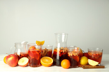 Concept of drink with Sangria, space for text