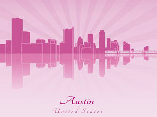 Obraz premium Austin skyline in purple radiant orchid