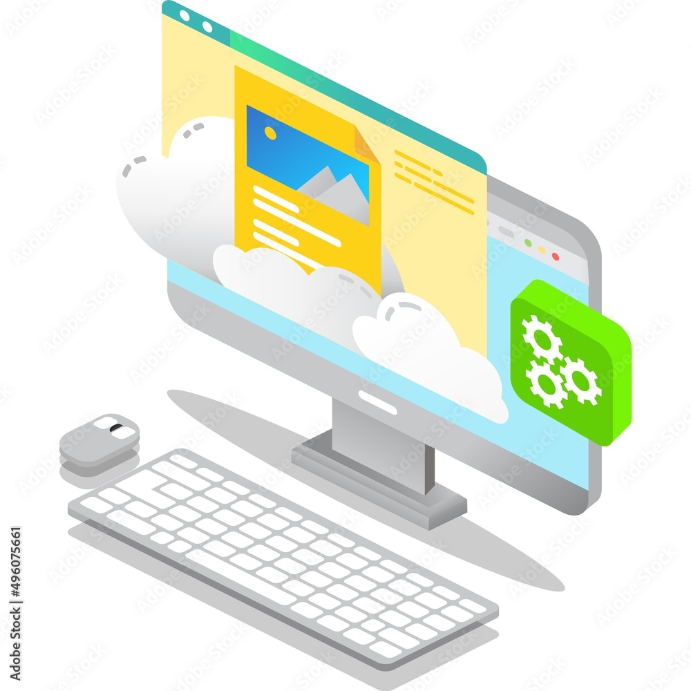Aufkleber cloud data file folder 3d icon vector