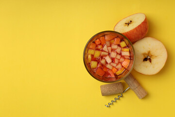 Concept of drink with Sangria, space for text