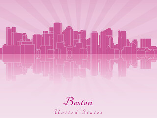 Obraz premium Boston skyline in purple radiant orchid
