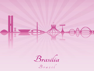 Brasilia skyline in purple radiant orchid