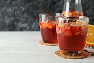 Concept of drink with Sangria, space for text