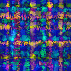 Fototapeta na wymiar Abstract geometric vivid layered seamless texture with interlacing colorful stripes