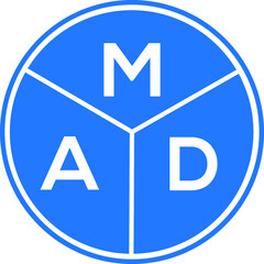 MAD letter logo design on white background. MAD  creative circle letter logo concept. MAD letter design.