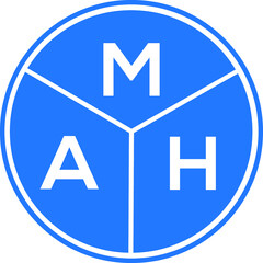 MAH letter logo design on white background. MAH   creative circle letter logo concept. MAH letter design.