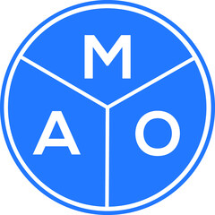 MAO letter logo design on white background. MAO  creative circle letter logo concept. MAO letter design.