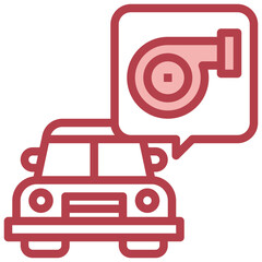 TURBO red line icon,linear,outline,graphic,illustration
