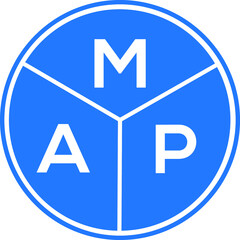 MAP letter logo design on white background. MAP  creative circle letter logo concept. MAP letter design.