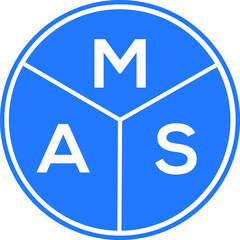 MAS letter logo design on white background. MAS  creative circle letter logo concept. MAS letter design.