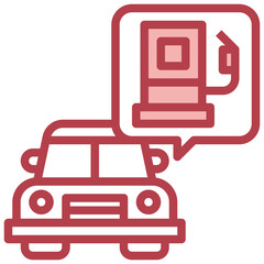 GAS PUMP red line icon,linear,outline,graphic,illustration