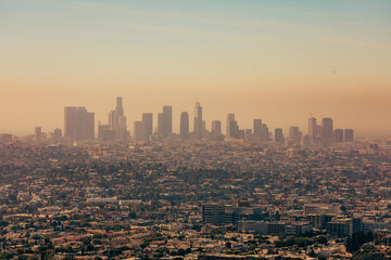 view of the city of los angeles from griffith observatory