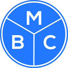 MBC letter logo design on white background. MBC  Creative circle letter logo concept. MBC letter design.