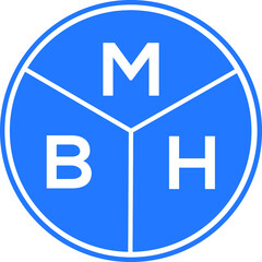 MBH letter logo design on white background. MBH  creative circle letter logo concept. MBH letter design.