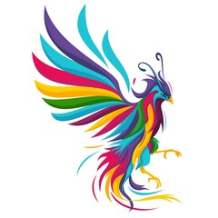 Fototapeta na wymiar Colorful style phoenix vector character illustration
