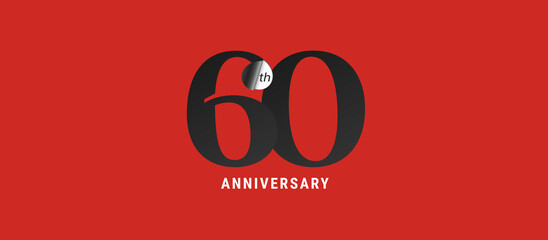60 years anniversary vector icon, logo. Design element with elegant sign