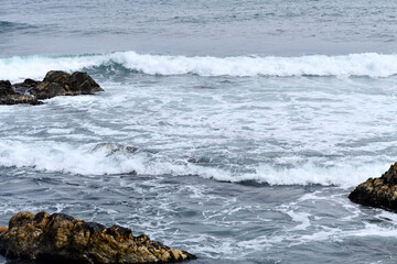 KOREA sea wave coast scenery nature sandy beach beach horizon whitecaps