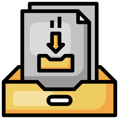 DOWNLOAD filled outline icon,linear,outline,graphic,illustration