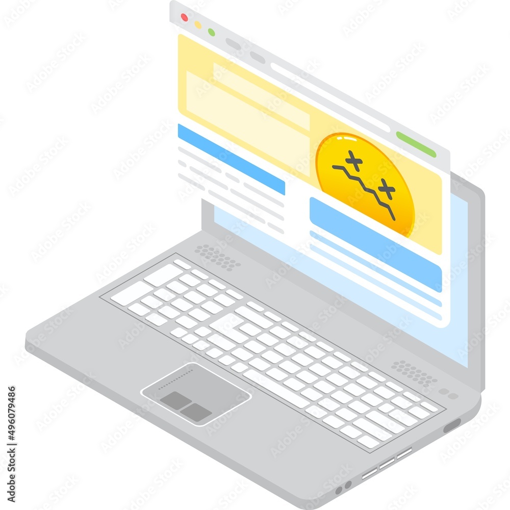 Poster site crash website fail 3d laptop computer icon