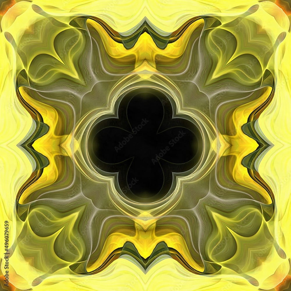 Poster abstract vintage background colored mosaic symmetrical pattern on textured canvas colorful flower de