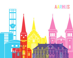 Obraz na płótnie Canvas Aarhus skyline pop