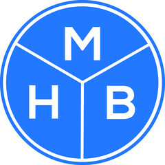 MHB letter logo design on white background. MHB  creative circle letter logo concept. MHB letter design.