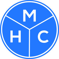 MHC letter logo design on white background. MHC  creative circle letter logo concept. MHC letter design.