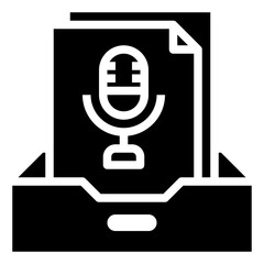 AUDIO glyph icon,linear,outline,graphic,illustration