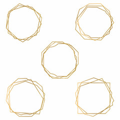 Geometric Polygonal Frames - Set of 5 trendy frames with copy space