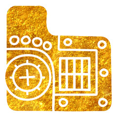 Hand drawn gold foil texture icon Crap table