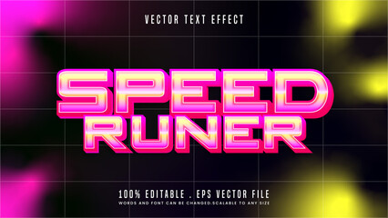 speed runer 3d editable text effect font style