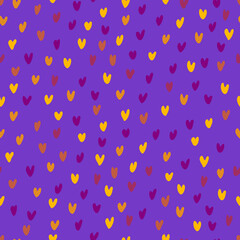 Vector seamless pattern with doodle hearts. Colorful background. Can be used for wallpapers, pattern, web page backgrounds, surface textures.
