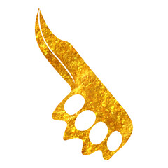 Hand drawn gold foil texture icon Knife