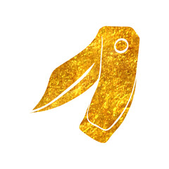 Hand drawn gold foil texture icon Knife