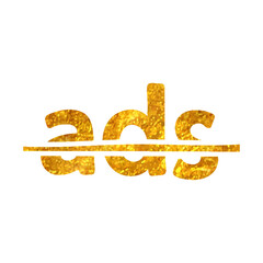 Hand drawn gold foil texture icon No ads