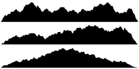 mountains silhouette, black mountain landscape