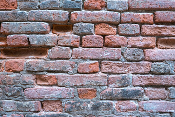 Vieux mur de briques en gros plan