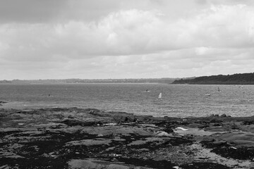 Paysage en noir et blanc .