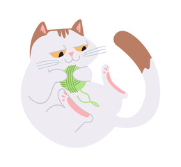 Playful Cat. Cute Animal Pet. Vector illustration