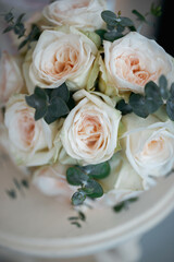 Elegant wedding bouquet close up