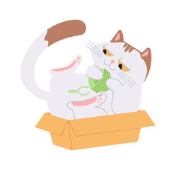 Playing cat. Cute Pet Icon. Vector illustration