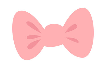 Pink Bow Icon. Vector illustration