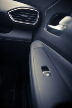 Modern car air vents on the dashboard