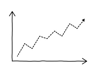 Doodle drawing growth line chart