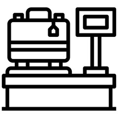 WEIGHT LUGGAGE line icon,linear,outline,graphic,illustration